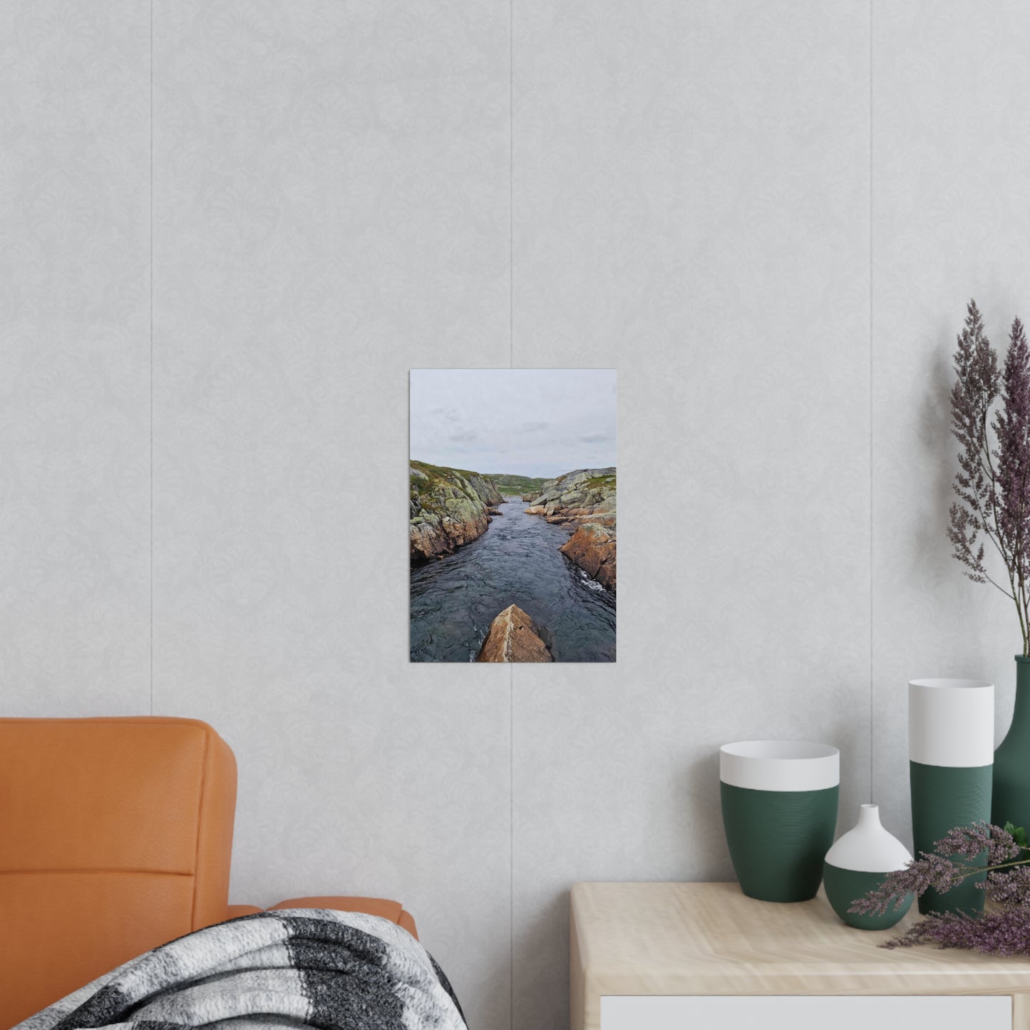 Kvenna norway Landscape Poster - Tranquil River Scene for Home Decor